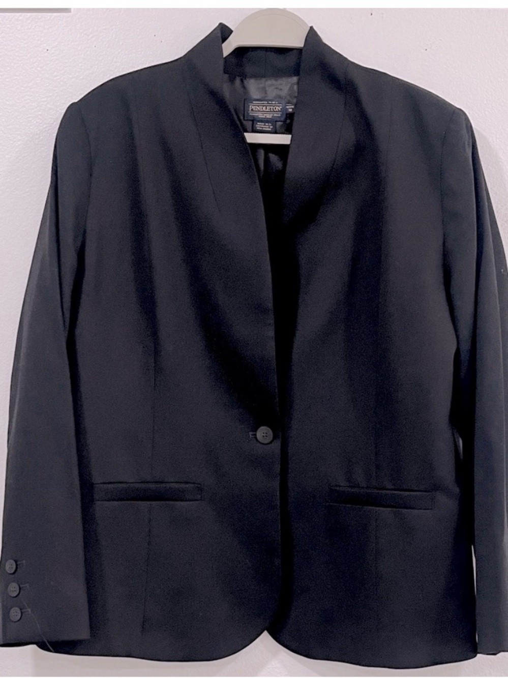 Pendleton Virgin Wool Black Classic Blazer, Size 18P